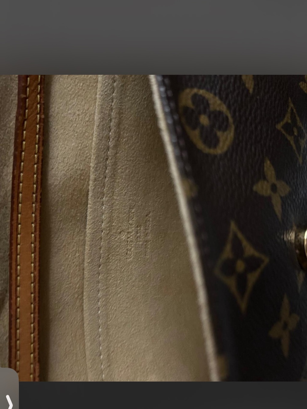 Louis Vuitton Monogram Interior Detail - Brown & Beige